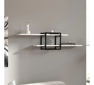 Ραφιέρα τοίχου Mone Megapap χρώμα λευκό - μαύρο 120x18x30εκ. |  Ραφιέρες τοίχου στο espiti