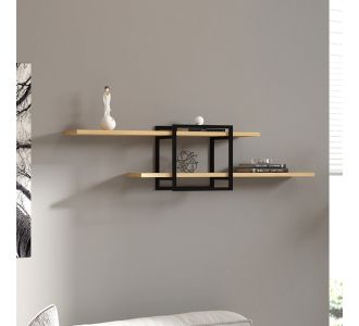 Ραφιέρα τοίχου Mone Megapap χρώμα sapphire oak - μαύρο 120x18x30εκ. |  Ραφιέρες τοίχου στο espiti