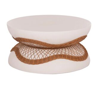 ΤΡΑΠΕΖΙ ΣΑΛΟΝΙΟΥ ANNA HM18157.02 FIBER CEMENT ΛΕΥΚΟ-ΦΥΣΙΚΟ RATTAN--Φ92x44.5Υεκ |  Τραπέζια στο espiti