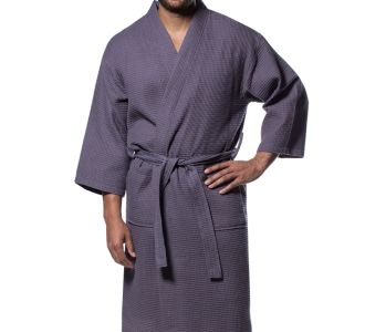 Μπουρνούζι Πικέ Ξενοδοχείου Dark Grey - Large Astron Italy |  Μπάνιο στο espiti