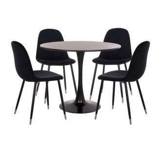ΣΕΤ ΤΡΑΠΕΖΑΡΙΑΣ 5ΤΜΧ BROLIN HM21191 MDF TOP-ΜΕΤΑΛΛΙΚΑ ΠΟΔΙΑ-ΒΕΛΟΥΔΟ--ΜΑΥΡΟ |  Σετ τραπεζαρίες στο espiti