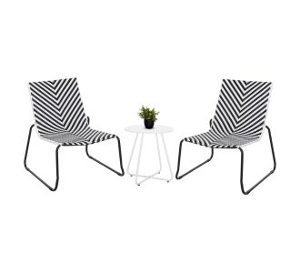 ΣΕΤ LOUNGE 3TMX ΕΞ.ΧΩΡΟΥ PONY HM21193.02 ΜΕΤΑΛΛΟ ΚΑΙ ΣΥΝΘ.RATTAN ΣΕ ΛΕΥΚΟ-ΜΑΥΡΟ |  Σαλόνια κήπου στο espiti