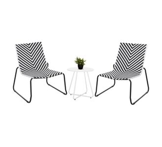 ΣΕΤ LOUNGE 3TMX ΕΞ.ΧΩΡΟΥ PONY HM21193.02 ΜΕΤΑΛΛΟ ΚΑΙ ΣΥΝΘ.RATTAN ΣΕ ΛΕΥΚΟ-ΜΑΥΡΟ |  Σαλόνια κήπου στο espiti