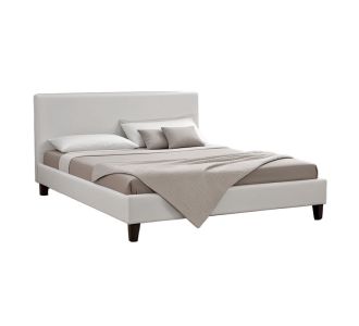 Κρεβάτι Nevil pakoworld 150x200 PU χρώμα λευκό ματ |  Κρεβάτια στο espiti