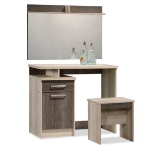 Τουαλέτα κρεβατοκάμαρας OLYMPUS pakoworld με καθρέπτη και σκαμπό χρώμα castillo-toro |  Συρταριέρες -Κονσόλες στο espiti