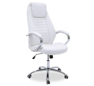 Καρέκλα γραφείου διευθυντή Sonar pakoworld pu σε λευκή απόχρωση |  Καρέκλες γραφείου στο espiti