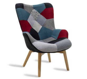 Πολυθρόνα Kido pakoworld υφασμάτινη χρώμα patchwork |  Πολυθρόνες σαλονιού στο espiti