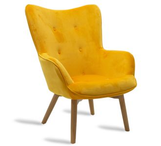 Πολυθρόνα Kido pakoworld βελούδο χρώμα κίτρινο |  Πολυθρόνες σαλονιού στο espiti