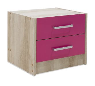 Κομοδίνο παιδικό Looney pakoworld με 2 συρτάρια χρώμα castillo-ροζ 47,5x40,5x40,5εκ |  Κομοδίνα στο espiti