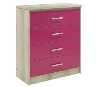 Συρταριέρα παιδική Looney pakoworld με 4 συρτάρια χρώμα castillo-ροζ 80x40x95εκ |  Παιδικά έπιπλα στο espiti