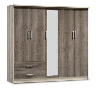 Ντουλάπα ρούχων πεντάφυλλη OLYMPUS pakoworld χρώμα castillo-toro 198x57x183εκ |  Ντουλάπες ρούχων στο espiti