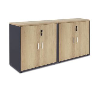 Nτουλάπια γραφείου τετράφυλλα Lotus pakoworld χρώμα φυσικό-ανθρακί 160x40x80εκ |  Ντουλάπες γραφείου στο espiti