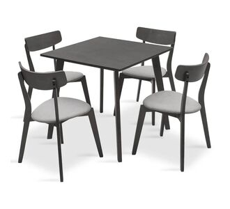 Tραπεζαρία Benson - Toto pakoworld σετ 5τμχ rustic grey - ύφασμα grey 80x80x75εκ |  Σετ τραπεζαρίες στο espiti