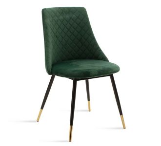 Καρέκλα Giselle pakoworld βελούδο σκούρο πράσινο-μαύρο χρυσό πόδι |  Καρέκλες στο espiti