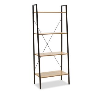 Βιβλιοθήκη- Ραφιέρα Ramon pakoworld φυσικό-μαύρο 60x23x145,5εκ |  Βιβλιοθήκες στο espiti