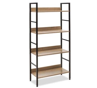 Βιβλιοθήκη- Ραφιέρα Ramon pakoworld φυσικό-μαύρο 60x28x125,5εκ |  Βιβλιοθήκες στο espiti