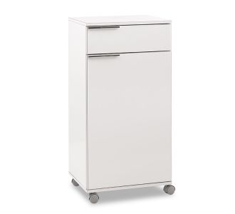 Ντουλάπι Chad pakoworld τροχήλατο με συρτάρι λευκό gloss 50x40x100εκ |  Στήλες Μπάνιου στο espiti