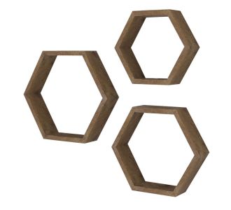 Ραφιέρα τοίχου Valis pakoworld τριών τεμαχίων χρώμα καρυδί 37x9x32εκ |  Ραφιέρες τοίχου στο espiti