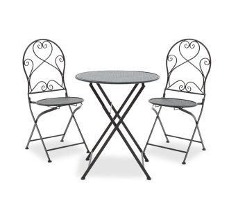 Τραπεζαρία Walen pakoworld σετ 3τεμ μέταλλο μαύρο |  Σετ τραπεζαρία κήπου στο espiti