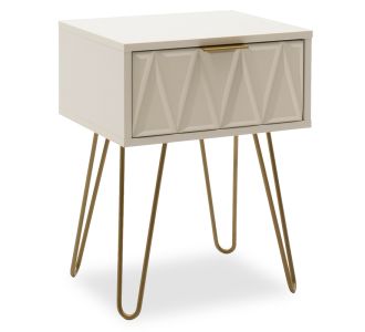 Κομοδίνο Isla pakoworld χρώμα λευκό painting-χρυσό 42x35x55εκ |  Κομοδίνα στο espiti