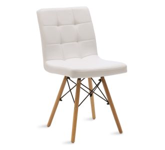 Καρέκλα Cian II pakoworld PU λευκό-φυσικό πόδι |  Καρέκλες στο espiti