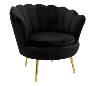Πολυθρόνα Daimon pakoworld βελούδο μαύρο-χρυσό 79x74x78εκ |  Πολυθρόνες σαλονιού στο espiti