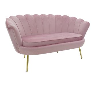 Καναπές 2θέσιος Daimon pakoworld βελούδο ροζ 134x70x77εκ |  Καναπέδες στο espiti