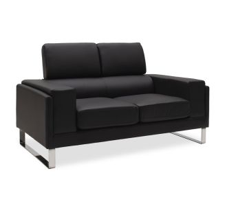 Καναπές Shea pakoworld 2θέσιος pu μαύρο-inox 158x80x87εκ |  Καναπέδες στο espiti