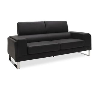 Καναπές Shea pakoworld 3θέσιος pu μαύρο-inox 198x80x87εκ |  Καναπέδες γραφείου στο espiti