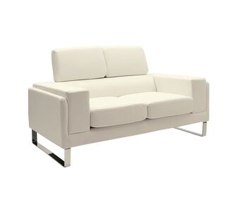 Καναπές Shea pakoworld 2θέσιος PU ivory-inox 158x80x87εκ |  Καναπέδες γραφείου στο espiti