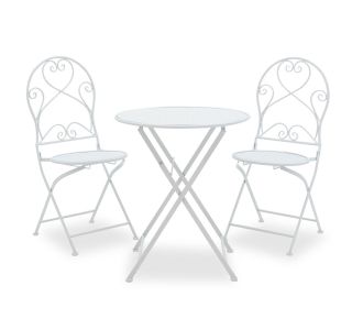 Τραπεζαρία Walen pakoworld σετ 3τεμ μέταλλο λευκό |  Σετ τραπεζαρία κήπου στο espiti