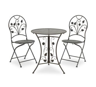 Τραπεζαρία Abriel pakoworld σετ 3τεμ μέταλλο ανθρακί antique |  Σετ τραπεζαρία κήπου στο espiti