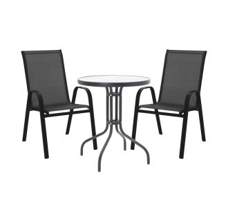 Τραπεζαρία Calan-Watson σετ 3τεμ pakoworld μέταλλο μαύρο-textilene μαύρο Φ60x70εκ |  Σετ τραπεζαρία κήπου στο espiti