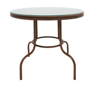 Τραπέζι Paula pakoworld μέταλλο-pe rattan καφέ Φ90x75εκ |  Τραπέζια κήπου στο espiti