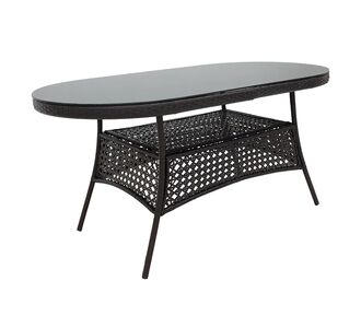 Τραπέζι Cellin pakoworld μέταλλο-pe rattan καφέ 160x80x77εκ |  Τραπέζια κήπου στο espiti