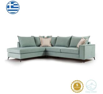 Γωνιακός καναπές δεξιά γωνία Romantic pakoworld ύφασμα Ciel-Cream 290x235x95εκ |  Καναπέδες γωνιακοί στο espiti