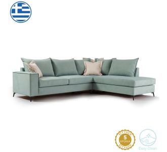 Γωνιακός καναπές αριστερή γωνία Romantic pakoworld ύφασμα ciel-cream 290x235x95εκ |  Κατόπιν Παραγγελίας στο espiti