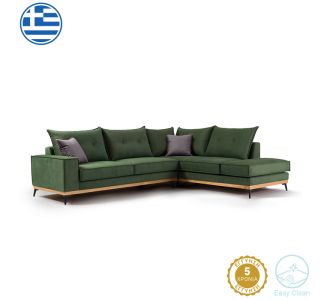 Γωνιακός καναπές αριστερή γωνία Luxury II pakoworld ύφασμα κυπαρισσί-ανθρακί 290x235x95εκ |  Κατόπιν Παραγγελίας στο espiti