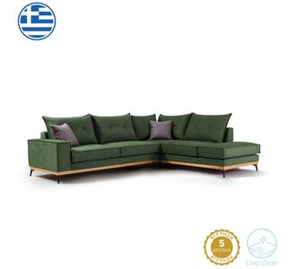 Γωνιακός καναπές αριστερή γωνία Luxury II pakoworld ύφασμα κυπαρισσί-ανθρακί 290x235x95εκ |  Καναπέδες γωνιακοί στο espiti