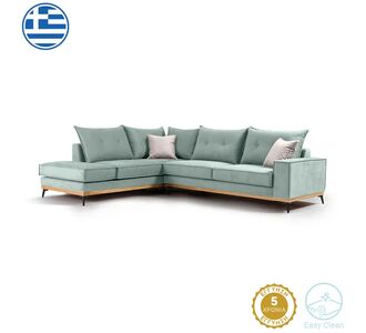 Γωνιακός καναπές δεξιά γωνία Luxury II pakoworld ύφασμα ciel-cream 290x235x95εκ |  Καναπέδες γωνιακοί στο espiti