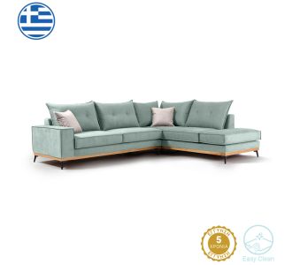 Γωνιακός καναπές αριστερή γωνία Luxury II pakoworld ύφασμα ciel-cream 290x235x95εκ |  Καναπέδες γωνιακοί στο espiti