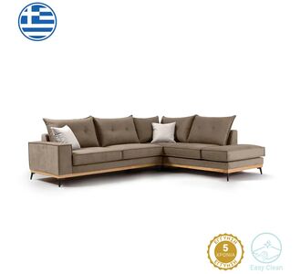 Γωνιακός καναπές αριστερή γωνία Luxury II pakoworld ύφασμα mocha-cream 290x235x95εκ |  Καναπέδες γωνιακοί στο espiti