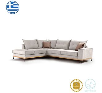 Γωνιακός καναπές δεξιά γωνία Luxury II pakoworld ύφασμα cream-mocha 290x235x95εκ |  Καναπέδες γωνιακοί στο espiti
