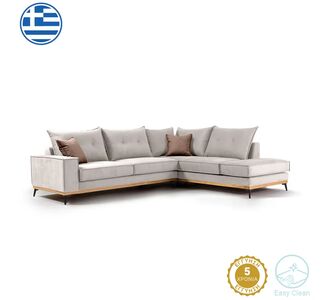 Γωνιακός καναπές αριστερή γωνία Luxury II pakoworld ύφασμα cream-mocha 290x235x95εκ |  Καναπέδες γωνιακοί στο espiti