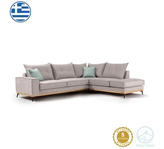 Γωνιακός καναπές αριστερή γωνία Luxury II pakoworld ύφασμα elephant-ciel 290x235x95εκ |  Καναπέδες γωνιακοί στο espiti