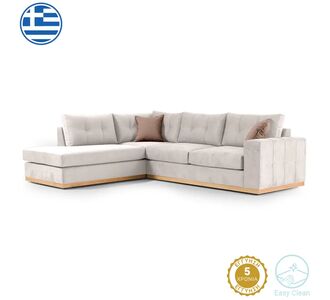 Γωνιακός καναπές δεξιά γωνία Boston pakoworld ύφασμα cream-mocha 280x225x90εκ |  Καναπέδες γωνιακοί στο espiti