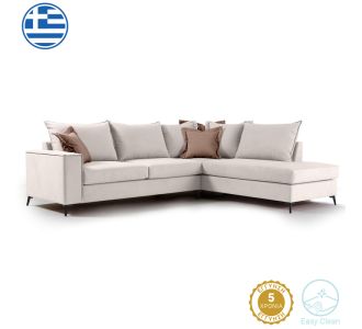 Γωνιακός καναπές αριστερή γωνία Romantic pakoworld ύφασμα cream-mocha 290x235x95εκ |  Κατόπιν Παραγγελίας στο espiti