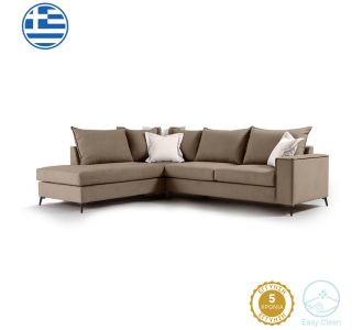 Γωνιακός καναπές δεξιά γωνία Romantic pakoworld ύφασμα mocha-cream 290x235x95εκ |  Κατόπιν Παραγγελίας στο espiti