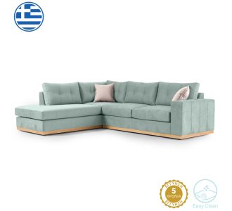 Γωνιακός καναπές δεξιά γωνία Boston pakoworld ύφασμα ciel-cream 280x225x90εκ |  Κατόπιν Παραγγελίας στο espiti