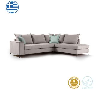 Γωνιακός καναπές αριστερή γωνία Romantic pakoworld ύφασμα elephant-ciel 290x235x95εκ |  Κατόπιν Παραγγελίας στο espiti